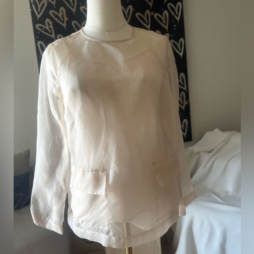 Talbots Sheer Cream Blouse